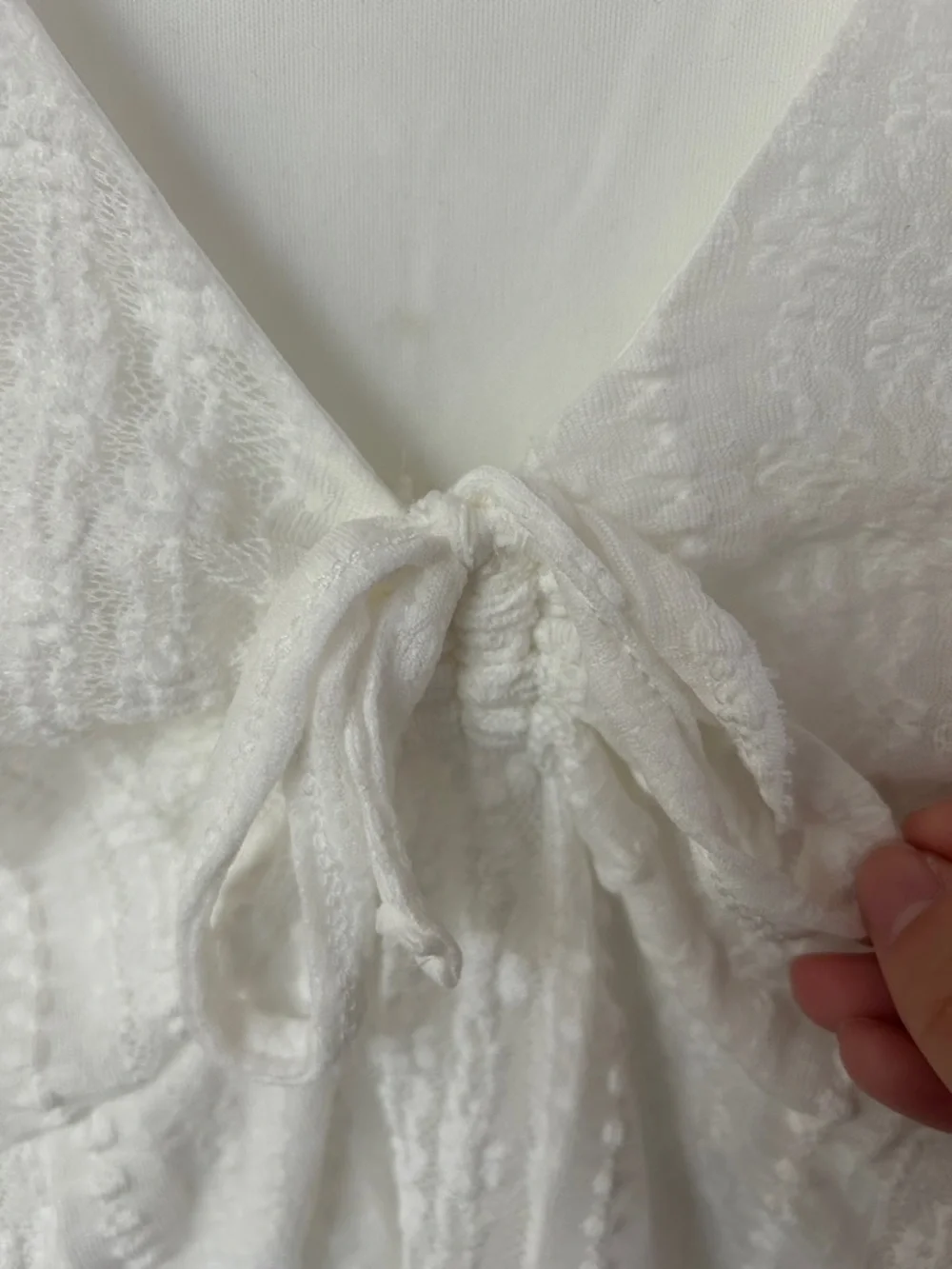 no comment || Women’s White Tie-Front Long Sleeve Top - Picture 6 of 8